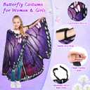 Double-Sided Printing Butterfly Costume for Women and Girls Butterfly Wings Adult Cape Halloween Costumes Fairy Wings (Kids)