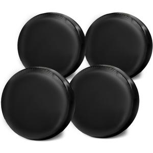 30"-32" Tire Cover Wheels Set of 4 Compatible with 30-32 Inch Diameter Tire RV Trailer Camper Cars and Trucks Tire Sunshades (Black)