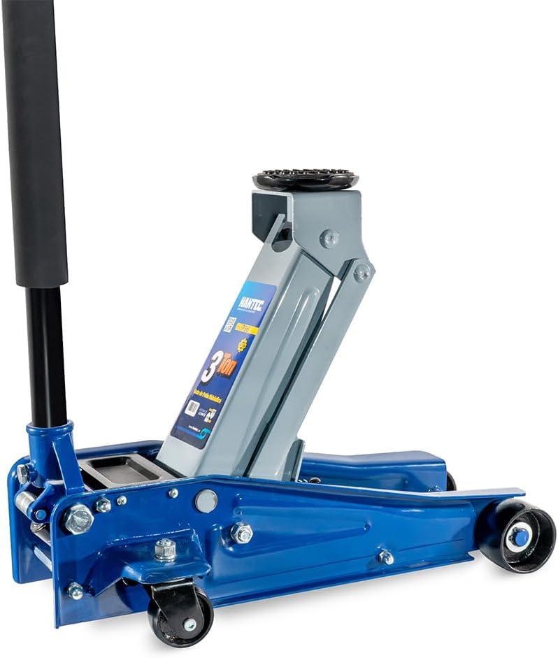 Hantec Floor Jack 2.5-Ton (5,000 lbs) Low Profile Hydraulic Trolley Jack HGP9 – Quick Lift Pump, Lift Range 3.3" to 14.6", Built-in Safety Valve & 360° Swivel Saddle for Cars, SUVs and Trucks