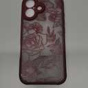 XIZYO for iPhone 17 Case, Floral Rose Cute Phone Case for Women Girls Aesthetic Pattern Print Slim TPU Bumper Shockproof Protective Cover for iPhone 17 6.3 Inch, Wine Red