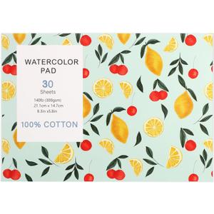 30 Sheets Watercolor Paper Pad, A5 (8.3 x 5.8) Cold Press Watercolor Paper, 140 lb/300 GSM Tearable Water Color Pad for Art Painting, Drawing, Mixed Media, Stocking Stuffers