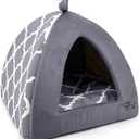 Pet Tent - Soft Bed for Dog and Cat by Best Pet Supplies - Gray Lattice, 19" x 19" x H:19"