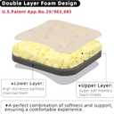 GOFORIT Chair Cushions Set of 4,Tufted Shredded Memory Foam Chair Pads, Non-Slip Seat Cushions with Removable Cover, 16'' x 16'', 4 Pack,Beige, 16''x16''x3.5''