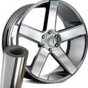 VViViD Auto Rim Air-Release Adhesive Vinyl Wrap 24 Inch x 30 Inch 4 Sheet Pack (Chrome Silver)