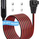 16.4 FT DC Power Cord Cable 12V/24V for Car Fridge Car Refrigerator Freezer Compatible with Alpicool, ARB,BougeRV, Bodega, Dometic,Euhomy, ICECO Etc Most Brands Portable Refrigerator (Black, 16.4 FT)