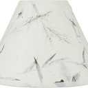 Aspen Creative 58752A, Hardback Empire Transitional UNO Lamp Shade, Off White with Leaves and Petals in Paper, 4" Top x 10" Bottom x 7" Slant Height, Slip 33mm