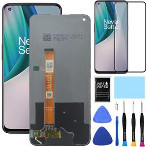 for OnePlus Nord N10 5G Screen Replacement Kit for One Plus Nord N10 LCD Display Touch Screen Assembly with Tools BE2029 BE2028 BE2026 BE2025 BE20299 Black 6.5 inch