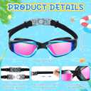 Flutesan 3 Pack Swimming Goggles No Leaking Silicone Anti Fog Swim Glasses with Nose Clip Ear Plugs Adult Kids Pool, 3 Colors (S)