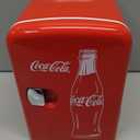 Coca Cola Mini Fridge for Bedroom Cosmatic Office 4L Small Refrigerator 6 Can Mini Dorm Fridge Portable Cooler 12V DC 110V AC Personal Travel Snacks Drinks Red