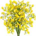 Artificial Flowers 8PCS Silk Flowers with Long Stems, Fake Flowers Bulk Fake Babys Breath, Yellow Flowers for Tall Vase Outdoor Garden Wedding Party Home Table Centerpiece