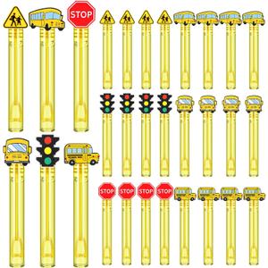 Shappy 60 Pcs Bus Driver Bubble Wands Bulk Mini Bubble Wands Party Favors Small Bubbles Birthday Party Gift for Novelty Gifts (Yellow)
