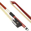 LMS Violin Bow Full Size 4/4 Brazilwood Violin Bows Lightweight Bow Well Balance Fiddle Bow Made with Ebony Frog Mongolian White Horse Hair for Violin Student Professional (4/4)