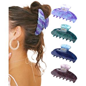 HAIMEIKANG Large Acrylic Hair Claw Clips - Strong Hold Non-Slip Stylish Hair Accessories for Women & Girls' Thick & Thin Hair