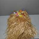Luau Party Table Skirt Decorations, 4PCS Gold Hawaiian Themed Grass Table Skirt, 108 X 29.5" Flower Tropical Hula Dance Parties Supplies, Table Skirt for Hawaiian Summer Beach Themed Party Decor
