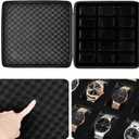 Comecase 15 Slots Watch Box Organizer/Men Watch Display Storage Case Fits All Wristwatches and Smart Watches up to 42mm - Black