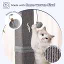 Large Cat Scratching Post with Heavy Duty Base 33" Sturdy Tall Sisal Scracher Post and 2 Interactive Hanging Balls for Big Cats-Grey