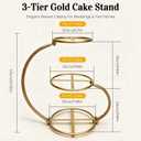 3-Tier Gold Iron Cake Stand, Vintage Dessert Serving Tray Holder Cupcake Pastry Fruit Display Rack for Wedding, Birthday, Bridal Shower & Afternoon Tea Party Table Decor