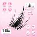 2 x Self Adhesive Fairy Lash Clusters Kit Natural Look Manga Eyelash Clusters Wispy D Curl Cluster Eyelash Extensions 10-16MM Wispy Individual Lashes Wet-Look Lash Extension with Invisible Lash Band
