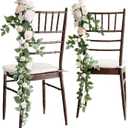 Ling's Moment 10pcs Wedding Chair Decorations Aisle Floral Swag Artificial Pew Flowers Hanging Garland Blush Pink & Cream For Ceremony Reception Church Rose Floral Faux Arrangement Party Outdoor Decor