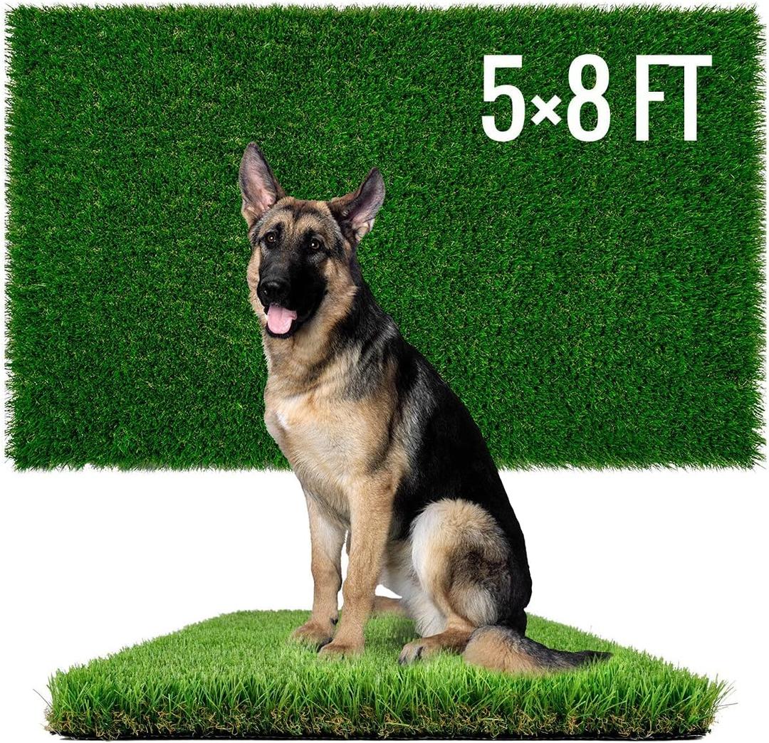 Sunturf Dog Pee Grass, Artificial Grass for Dogs, Fake Grass for Dogs Potty Training, Extra Large Dog Pads 5x8ft , Housebreaking Supplies, Indoor Outdoor Turf Grass, Washable Reusable