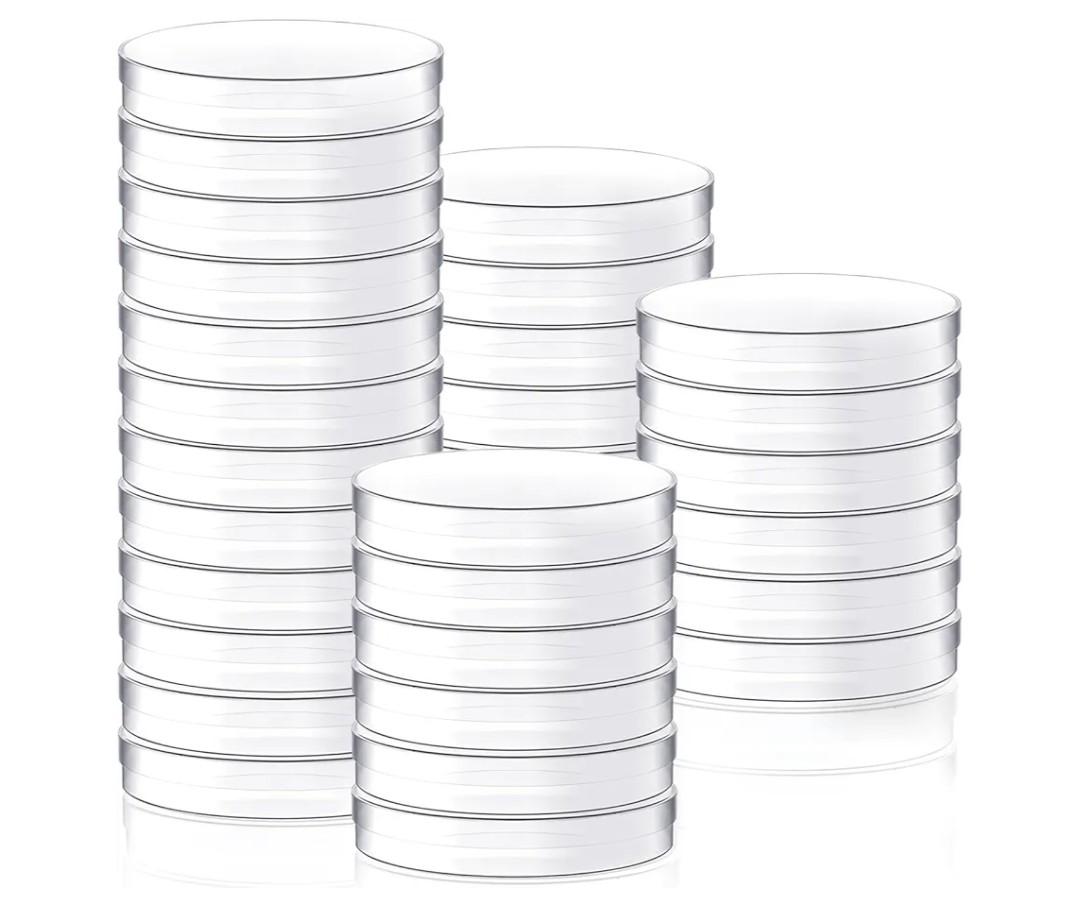 Plastic Petri Dishes with Lids, Single-use Petri Dish，Laboratory Petri Dish, Clear Stackable Culture Dishes for Lab Experiment, Biology, School Science Project, Myclogy. (36, 60 * 15mm)