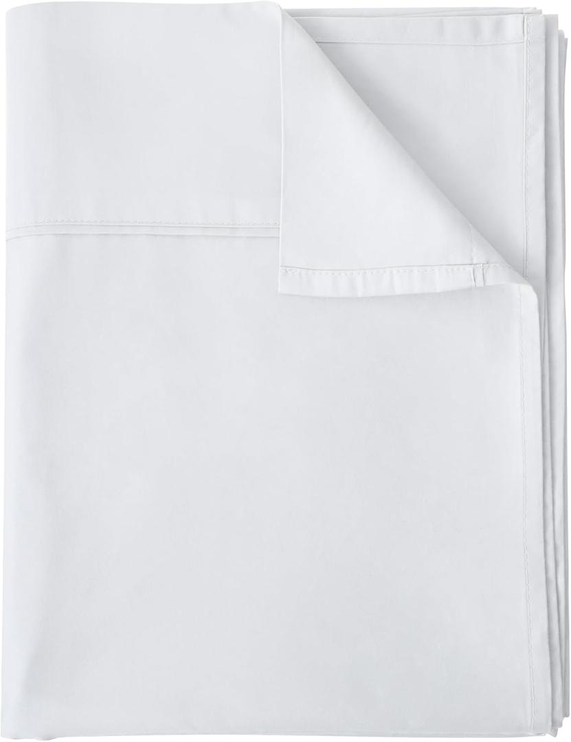 Flat Sheet Only Queen Size, 400 TC 100% Egyptian Cotton Flat Sheet - Wrinkle, Fade, Stain Resistant (White, Queen)
