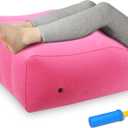 Inflatable Leg Pillow, Wedge Pillow for Sleeping, Portable Wedge Pillow, Improve Circulataion and Reduce Swelling, for Sleeping, Recovery, Pregnant (Pink), 24.8"L x 23.6"W x 12.6"H
