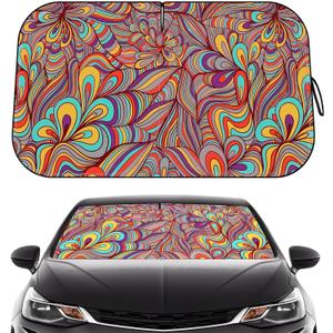 Windshield Sun Shade - Car Windshield Sun Shade for UV Protecion Heat Reduction 2025 Sun Visor for Car Interior (55"x31.5") (Colorful - Bright Colors)