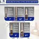 Pro Grade Paint Brushes, 5-Piece Paint Brush Set, Flat & Angle Brushes for Walls, Trim, Cabinets, Interior & Exterior Latex and Oil Paints, Stains