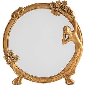 Vintage Gold Mirror Wall Decor - Small Vanity Mirrors, Antique Decorative for Desk Room, Frame Arched Victorian Decoration for Home Table, Standing Framed Art Gift for Furniture Living Bedroom, Oval (Style5)
