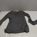 Women Casual Long Sleeve Tunic Tops V-Neck T Shirts Criss Cross Ribbed Casual Tee Slim Fitted Fall Blouse (X-Large, Dark Grey)