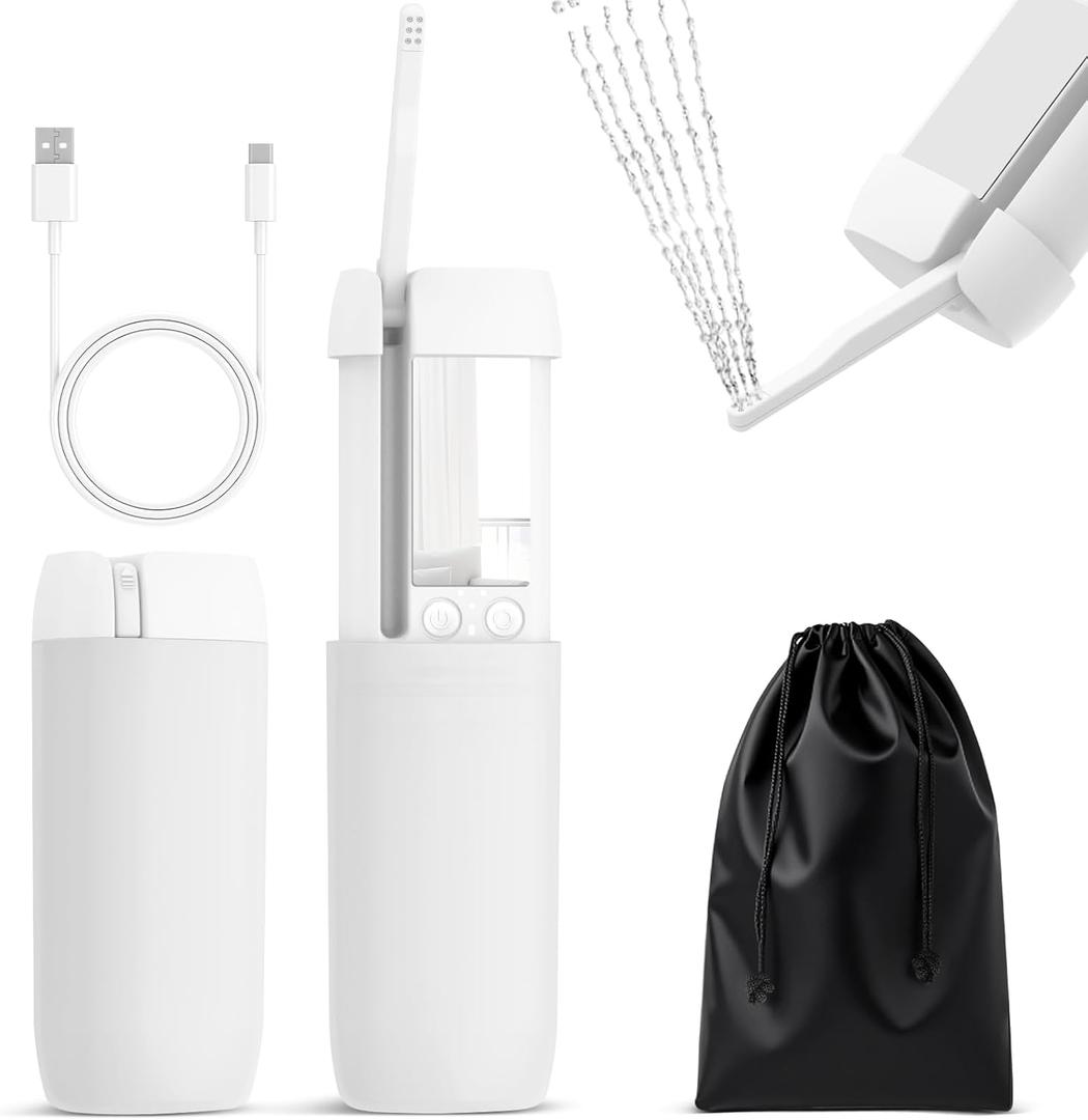 Portable Bidet, 150ml Tank, Peri Bottle for Women with 3 Pressure Modes, 1500mAh Rechargeable Battery for Travel and Postpartum Use, Small and Portable Powerful Travel Bidet (White)