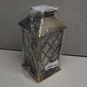 Solar Outdoor Lantern, Garden Hanging Waterproof Lanterns PVC Upgrade 3 LED Flickering Flameless Candle Decorative for Garden Women Mom Grandma Halloween Gifts (Grid Candle)