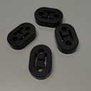 SINGARO Rubber Exhaust Hanger, Muffler Exhaust System, Heavy Insulator Support Bushing Installation, 2 Holes 0.47 Inch, High-Density Tailpipe Damping Hanger (4PCS Black)