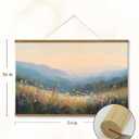 VIYYIEA Extra Large Size Canvas Wall Art, 36x54 Inch Sunset Mountain Valley with Wildflowers Scroll Painting, Oversized Landscape Wall Hanging for Living Room, Bedroom, or Cabin Decor