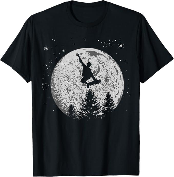 Skater Skateboard Stunt Moon Skater Gift Children Teenagers TShirt, Size S