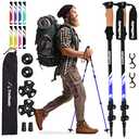 TrailBuddy Trekking Poles - Lightweight, Collapsible Hiking Poles for Backpacking Gear - Pair of 2 Walking Sticks for Hiking, 7075 Aluminum with Cork Grip Blue Lake