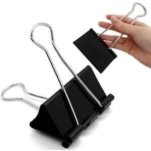 TOTDTDA 3 Inch Extra Large Jumbo Binder Clips (24 Pack), Heavy Duty Paper Clamps for Office and Home Supplies, Black