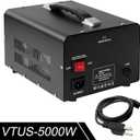 Cantonape 5000 Watt Voltage Converter Transformer - Heavy Duty Step Up/Down Convert from 110-120 Volt to 220-240 Volt and from 220-240 Volt to 110-120 Volt - Circuit Breaker Protection