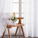 Chyhomenyc Crushed Sheer White Curtains 72 Inch Length 2 Panels, Light Filtering Solid Crinkle Voile French Door Curtian for Bedroom Living Room, Each 42Wx72L Inches