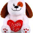 Sumind Valentine Bear Dog Plush Stuffed Animals Gift 10 Inch Cute Plush Animals Heart Holding Soft Stuffed Toy for Valentine, Mother's Day, Wedding, Anniversary, Birthday(Puppy Dog)