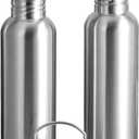 2 Pack Stainless Steel Sports Water Bottles, 26OZ 18/8 Stainless Steel Water Bottle Uninsulated Single Walled Metal Waters Bottle for Cyclists, Runners, Hikers, Silver