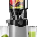 Cold Press Juicer, 5.8" Extra Large Feed Chute Fit Whole Fruits & Vegetables, 350W Slow Masticating Juicer Machines, Easy to Clean, High Juice Yield (Grey)