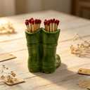2 x Cowboy Boot Match Holder, Match Holder with Striker, Decorative Matches Holder, Matches Box for Kitchen Bathroom Candle Parlor Modern Home Decor (Green)
