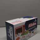 Toy Microwave Oven Playset with Light and Sound, Toy Kitchen Appliances for Kids, Play Kitchen Accessories and Toy Food for Toddlers 3 Year Old Up Girls Boys, Red