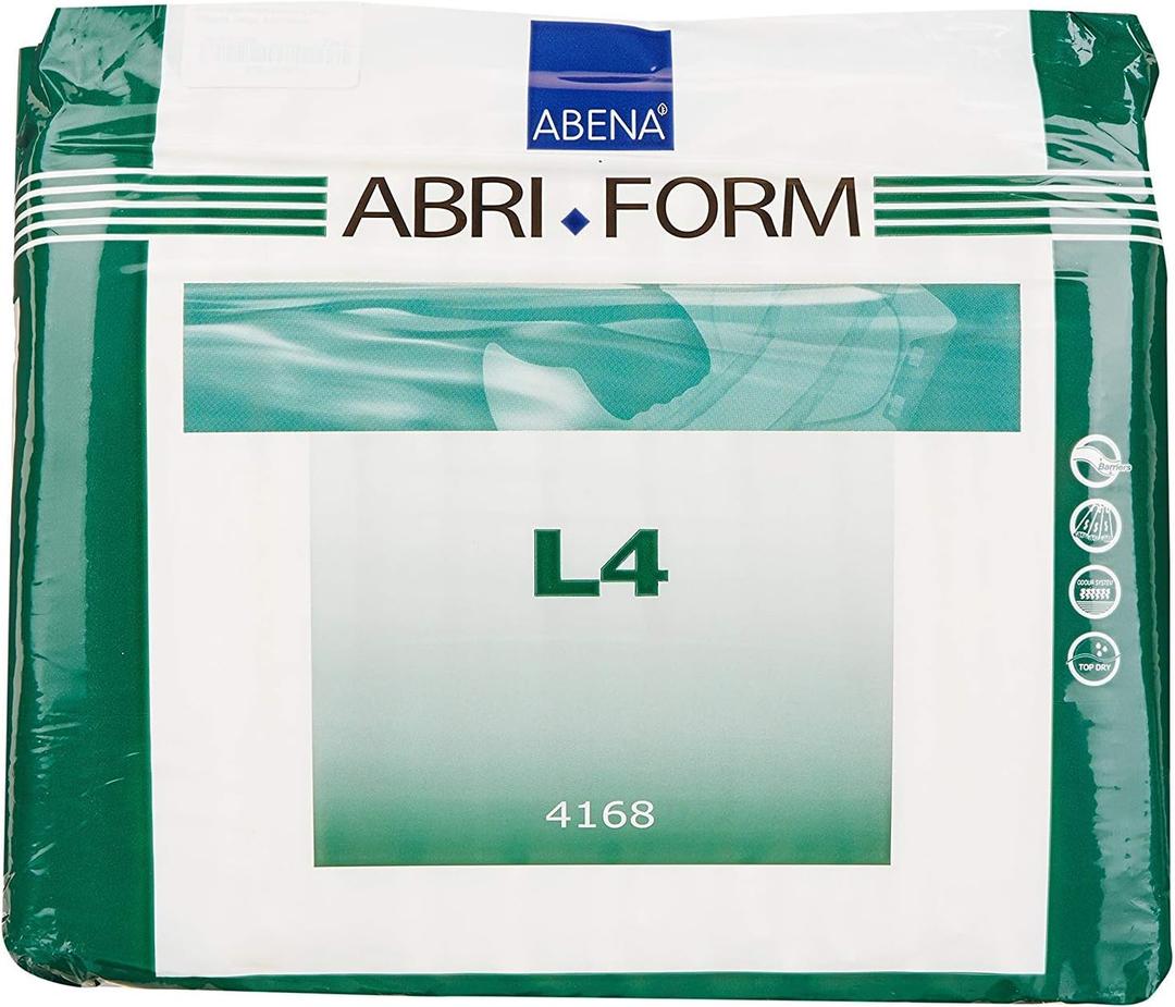 Abena Abri-Form Comfort Plastic-Backed Briefs, Level 4, (Medium To Large Sizes) Large, 12 Count