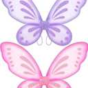 Sumind 2 Pcs Butterfly Fairy Wings Butterfly Wing Dress up Halloween Party Costume Accessory Angel Costume for Kids(Light Purple, Pink)