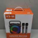 Karaoke Machine, Portable Bluetooth Speaker with 2 Wireless Microphones for Adults & Kids with Lights, Karaoke Microphone with PA System Supports USB/TF/FM/AUX for Home Party Home System Packages (Black)