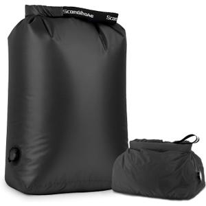 Travel Laundry Bag, Pump-Free Vacuum Compression Dirty Clothes Bag, Small Reusable Waterproof & Washable Laundry Bag, Wet and Dry Bag, Ideal for Suitcases, Road Trip Essentials (1 Pack) Black