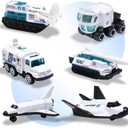 Oriate Diecast 6PCS Explore Space Spaceship Gift Set, Rocket, Space Probe, Mobile Lab Mini SpaceFleet Toys for Boys Girls 3 Years Old and Up Creative Gifts